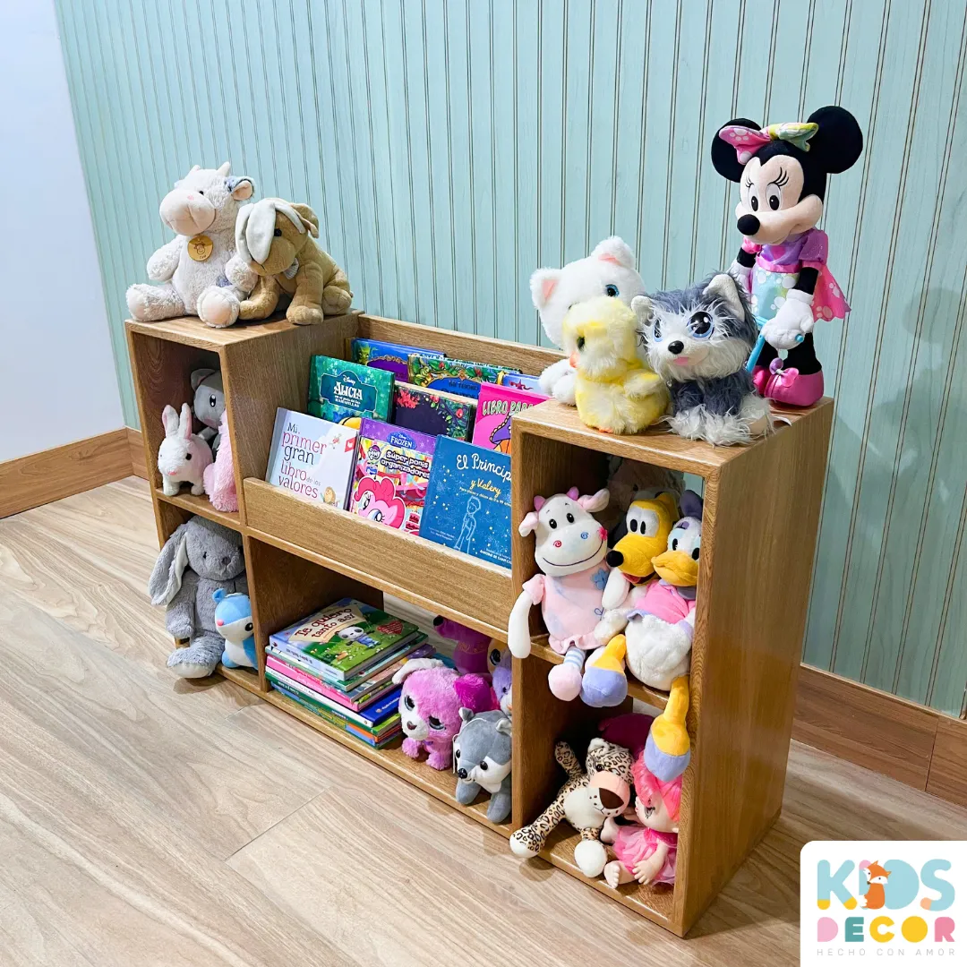 Mueble Organizador con Biblioteca en Roble 100% – Inspirado en Montessori - Imagen 5