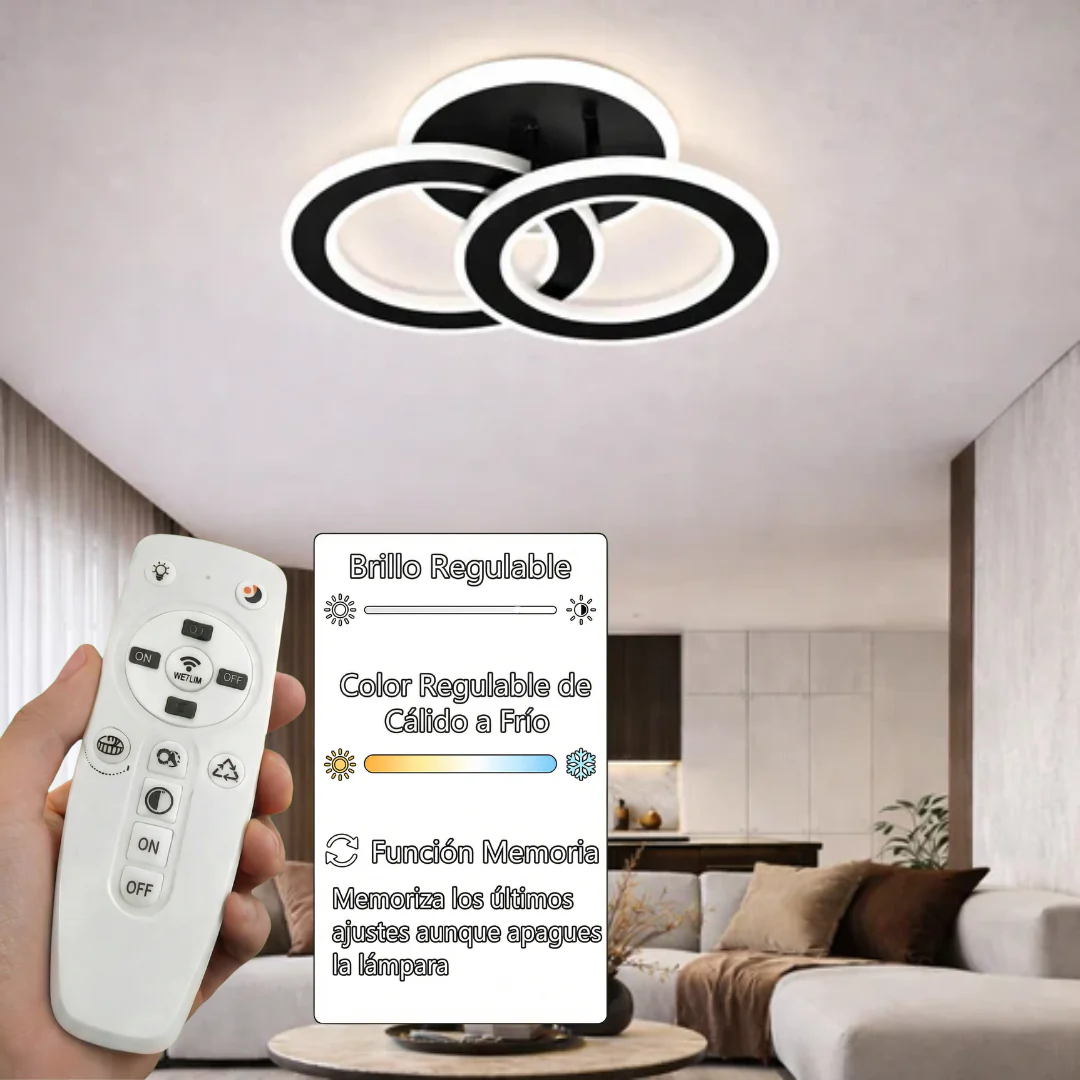 Lámpara de Techo LED 2 Aros DISCO - FL642-2C - Imagen 5